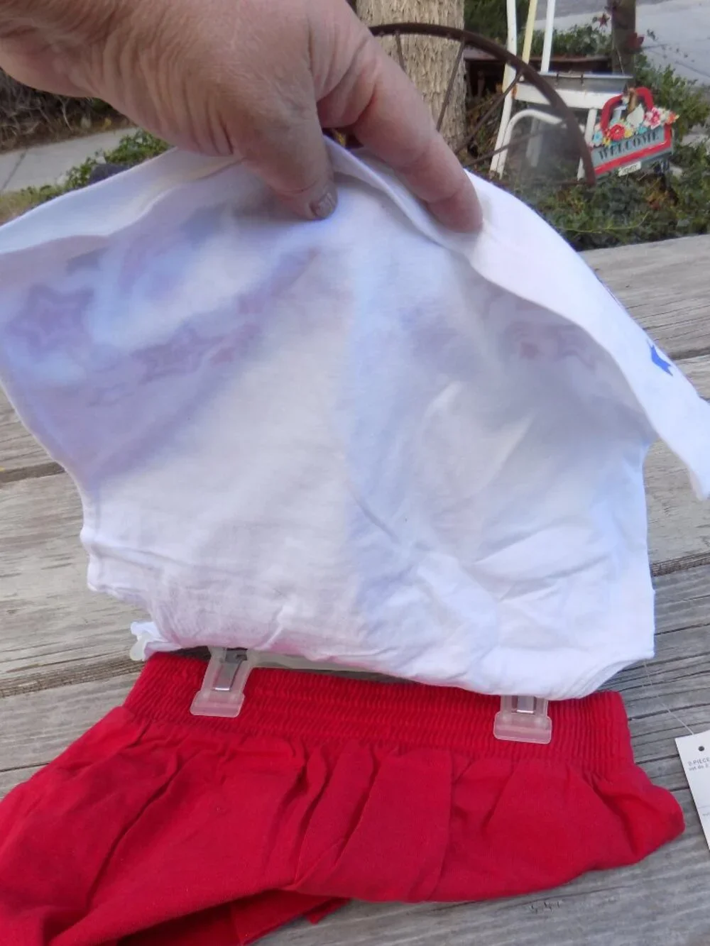 FADED GLORY RED WHITE BLUE STARS 2 PC GIRL SHORT OUTFIT SZ 4 NWT